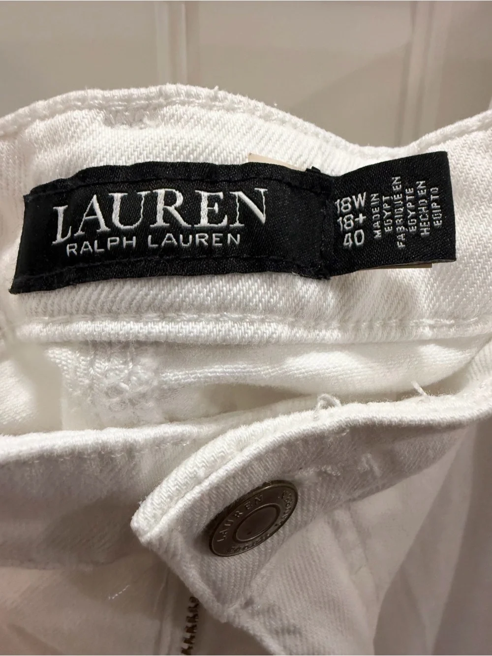 NWT $145 Ralph Lauren High-Rise Wide-Leg Jeans in White 18 w Resortwear - Picture 3 of 8